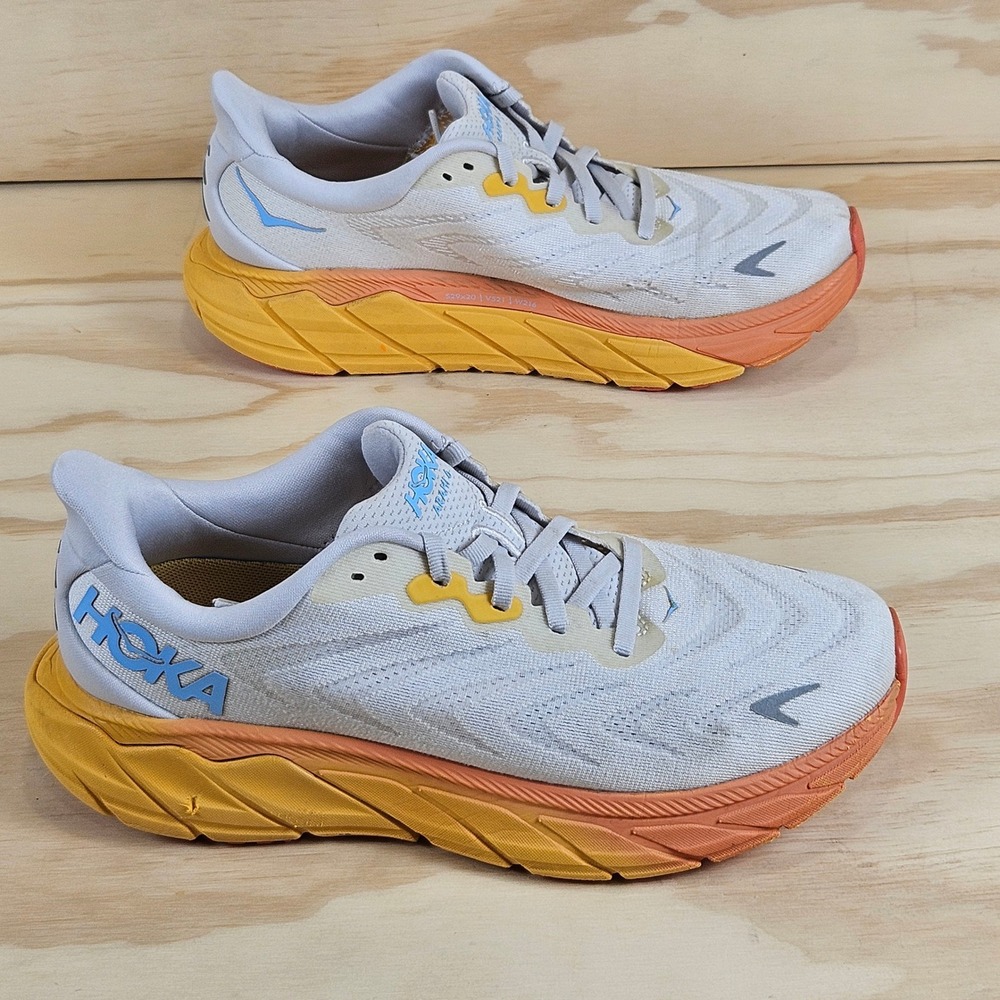 Hoka One One Arahi 6 Womens Running Shoes Size 7.5 B Grey Orange 1123195 NCBDB
